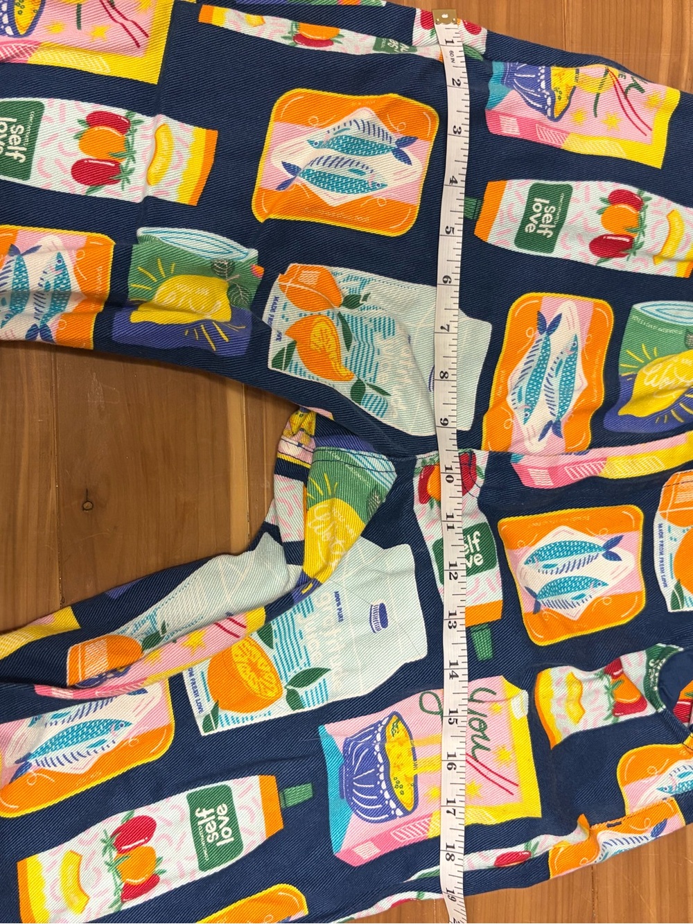 Lucy & Yak Navy Straight Leg Jeans with Colorful Grocery Print - Picture 12 of 12